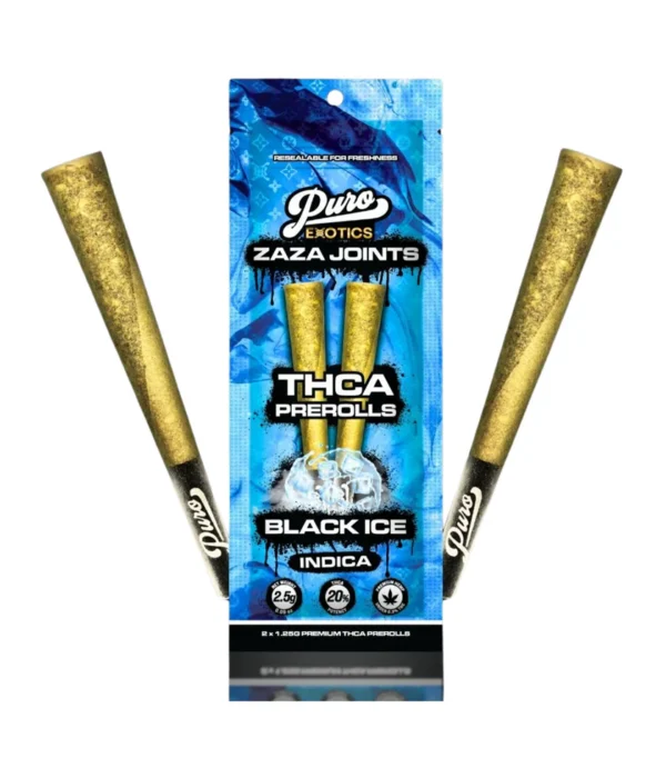 Puro-Exotics-Zaza-Joints-THCA-Prerolls-Black-Ice